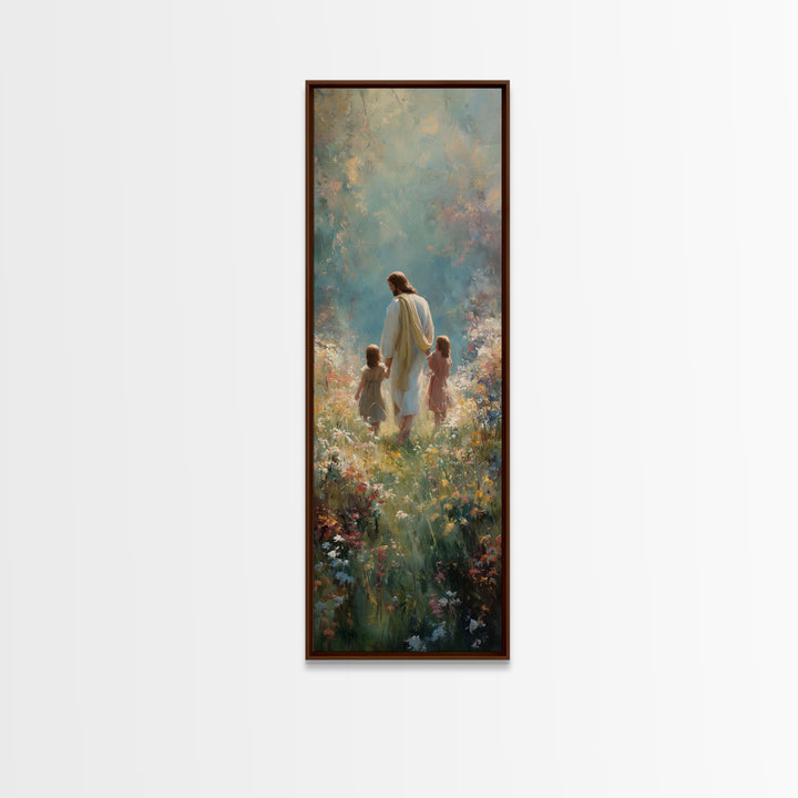 Guided By Love – Framed Canvas Print – Tall Narrow Wall Art – Christian Art Canvas – Jesus Painting – Christian Art – Christian Wall Art –