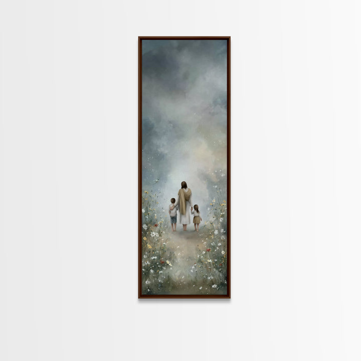 Dawn Path Of Grace - Framed Canvas Print - Christian Art Canvas - Tall Skinny Art Print - Christian Painting - Christian Wall Art - Christi