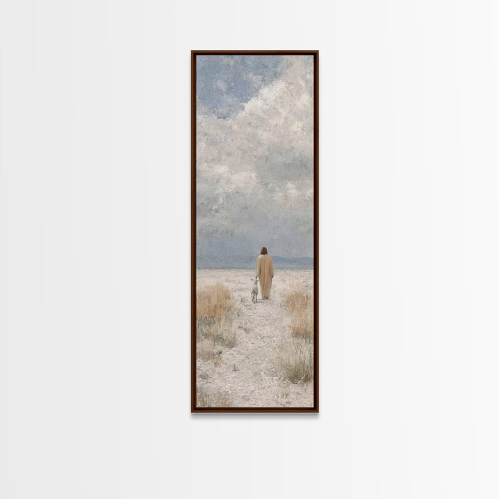 Quiet Shepherd Journey - Framed Canvas Print - Skinny Art - Christian Painting - Christian Art - Jesus Painting - Christian Decor