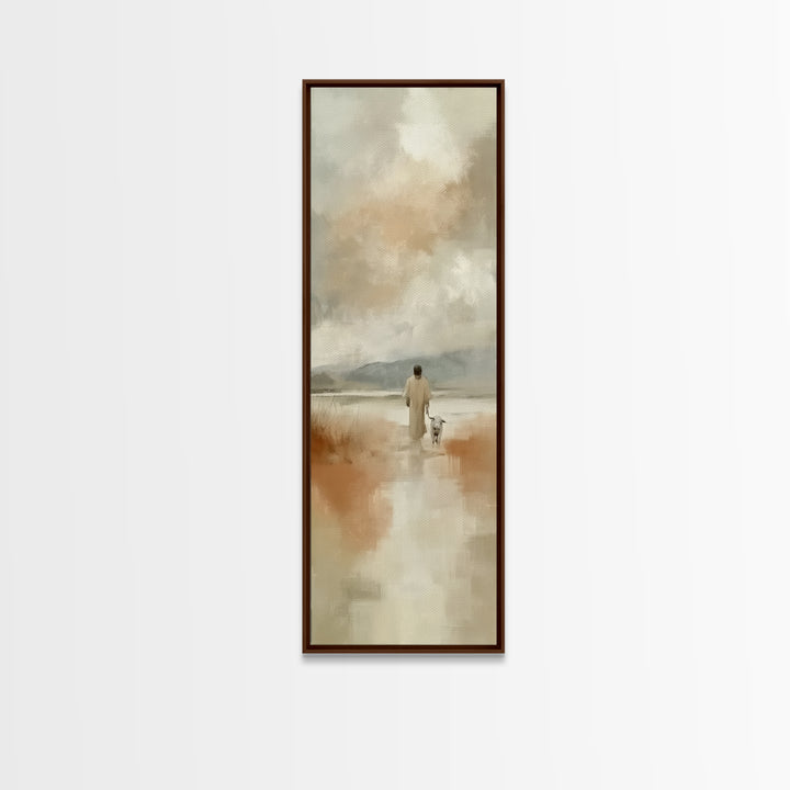Still Waters Promise - Framed Canvas Print - Narrow Art - Christian Art Canvas - Christian Christmas Art - Jesus Painting - Christian Wall