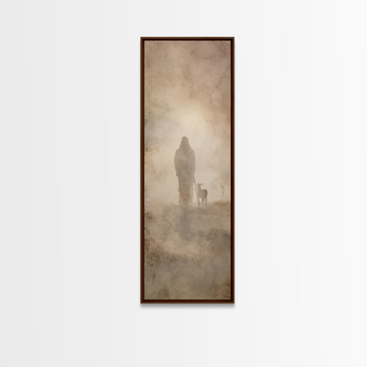 Soft Light Of Faith - Framed Canvas Print - Skinny Art - Christian Wall Art - Christian Art Canvas - Jesus Painting - Christian Christmas A