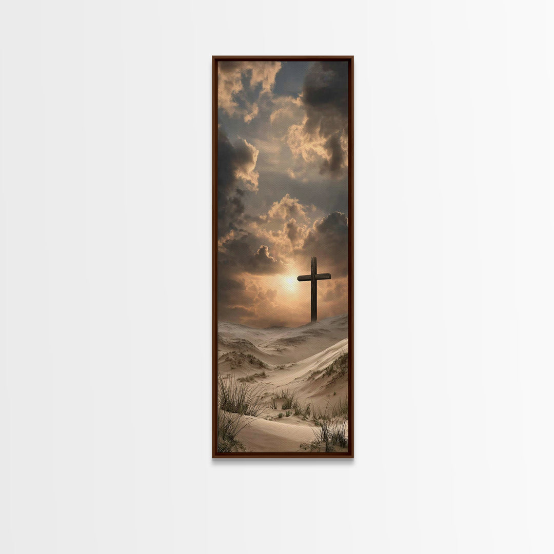 Wilderness Redemption, Framed Canvas Print, Narrow Art, Christian Wall Art, Christian Art Canvas, Christian Paintings, Moody Christian Art,
