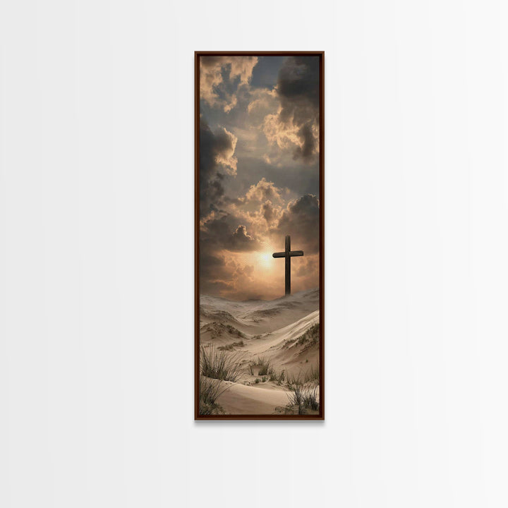 Wilderness Redemption, Framed Canvas Print, Narrow Art, Christian Wall Art, Christian Art Canvas, Christian Paintings, Moody Christian Art,