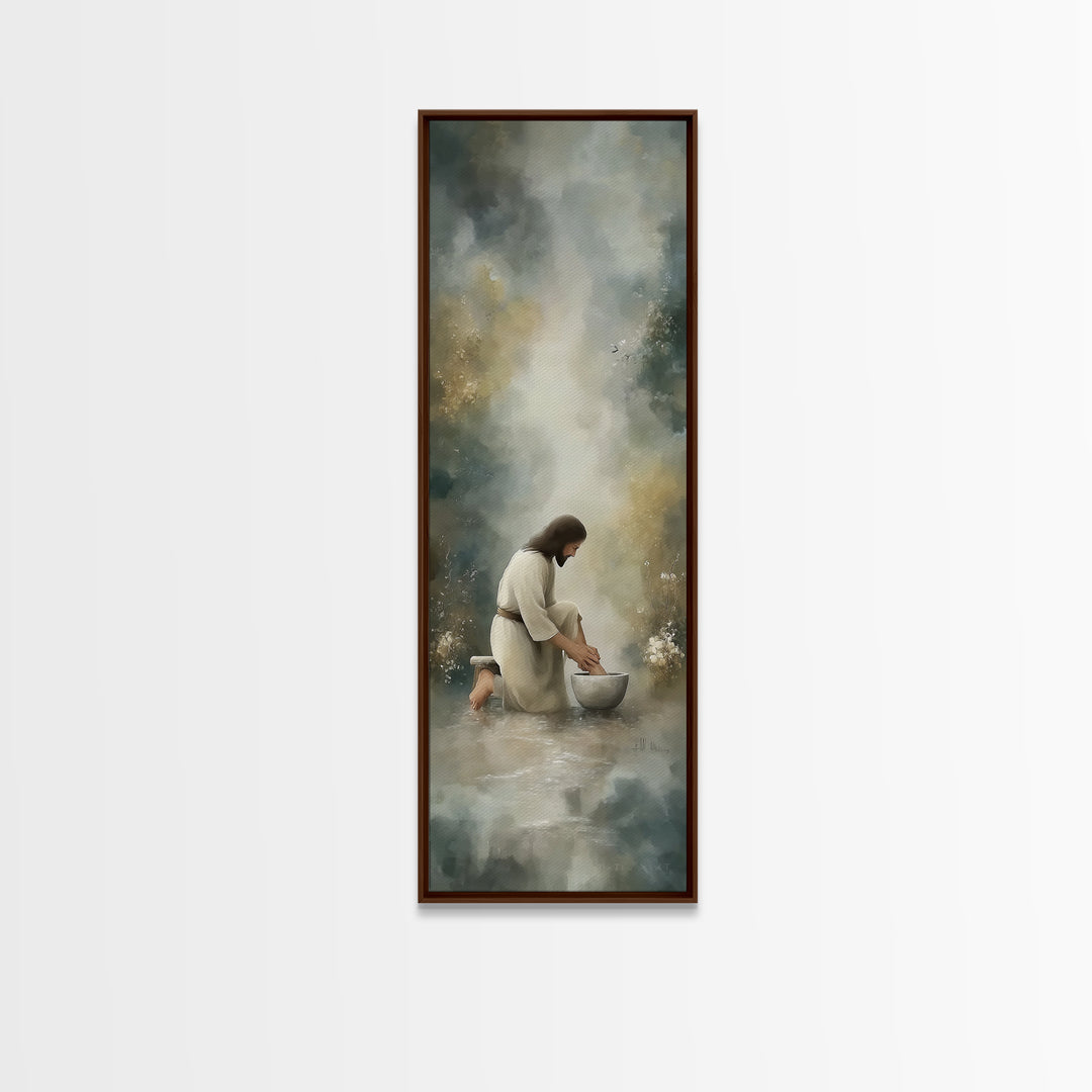 Humble Waters Hope | Framed Canvas Print | Christian Wall Art | Christian Art Canvas | Jesus Painting | Christian Decorations | Narrow Art