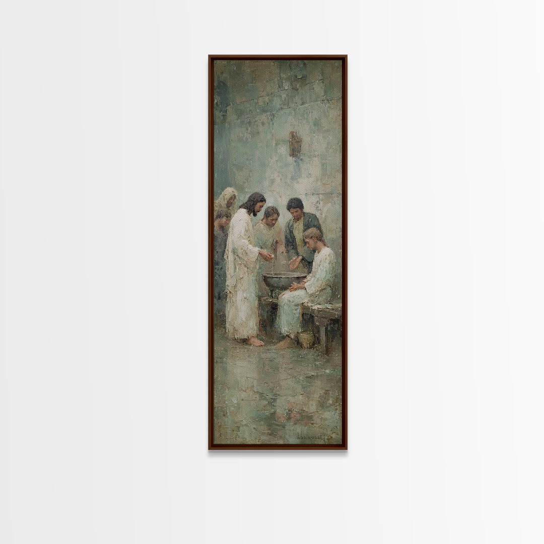Circle Of Mercy | Framed Canvas Print | Christian Art Canvas | Jesus Painting | Christian Wall Art | Christian Christmas Art | Skinny Art