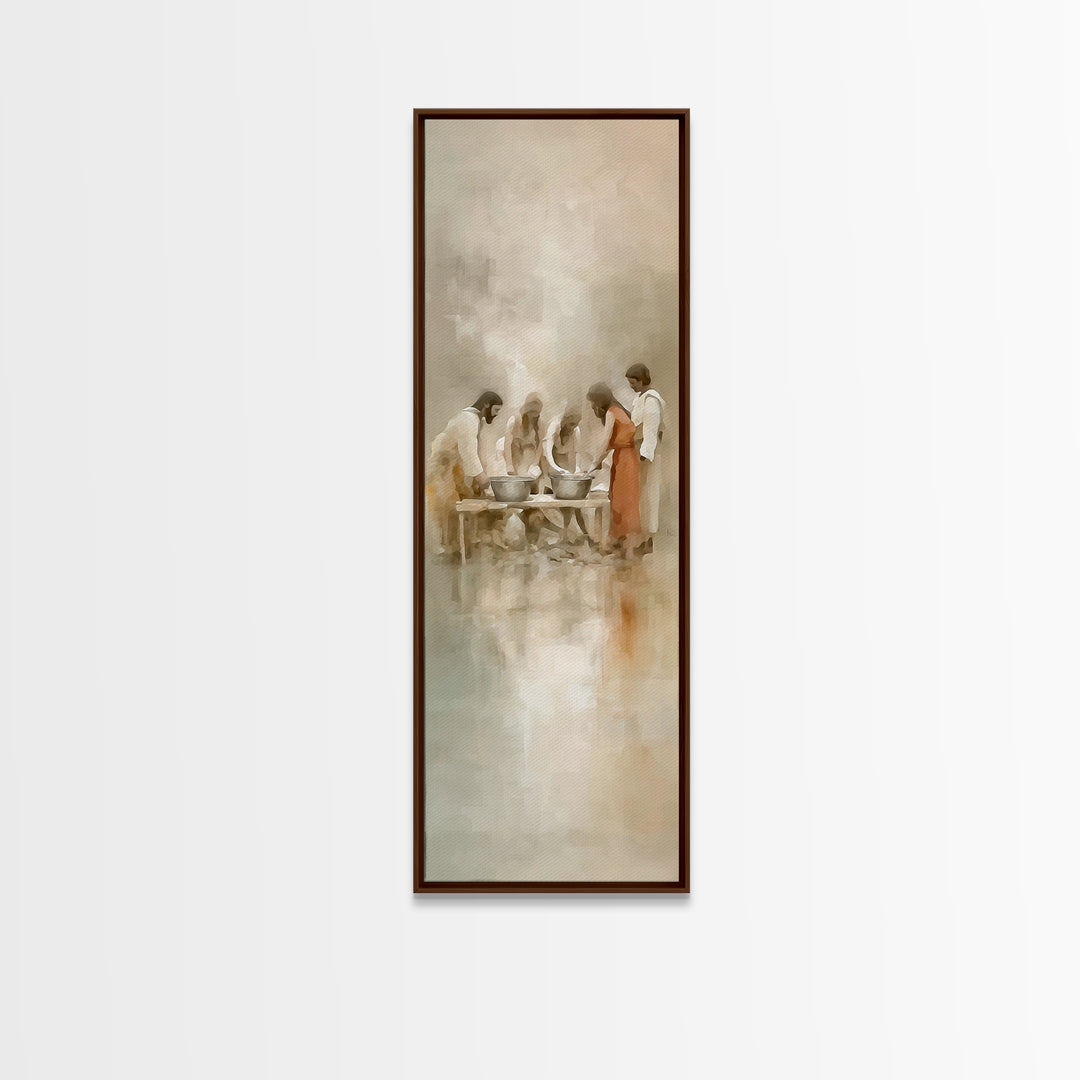 Gathering Of Blessings | Framed Canvas Print | Christian Wall Art | Christian Art Canvas | Christian Painting | Christian Decor | Tall Narr