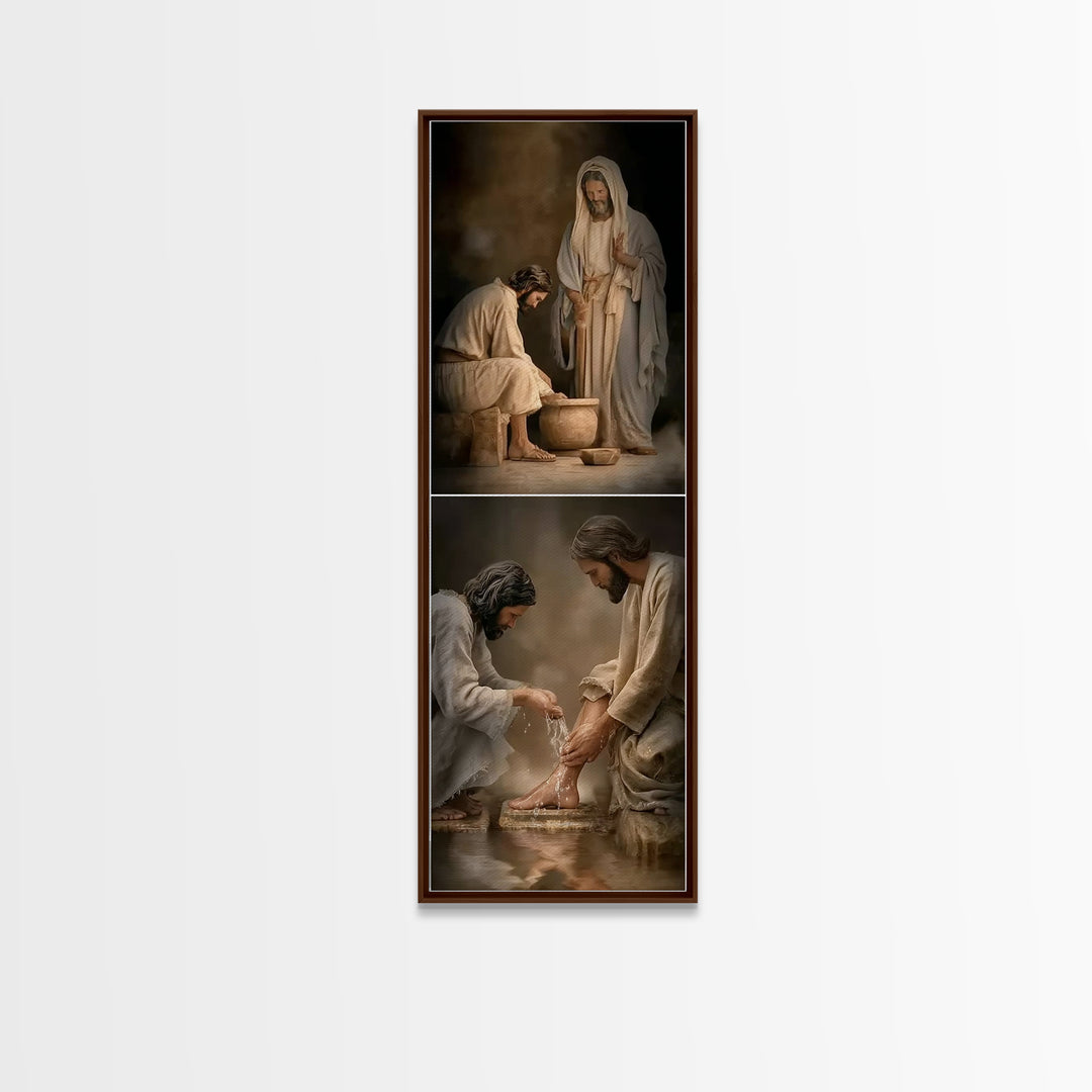 Living Water Moment | Framed Canvas Print | Christian Art Canvas | Christian Wall Art | Jesus Painting | Christian Decorations | Skinny Art
