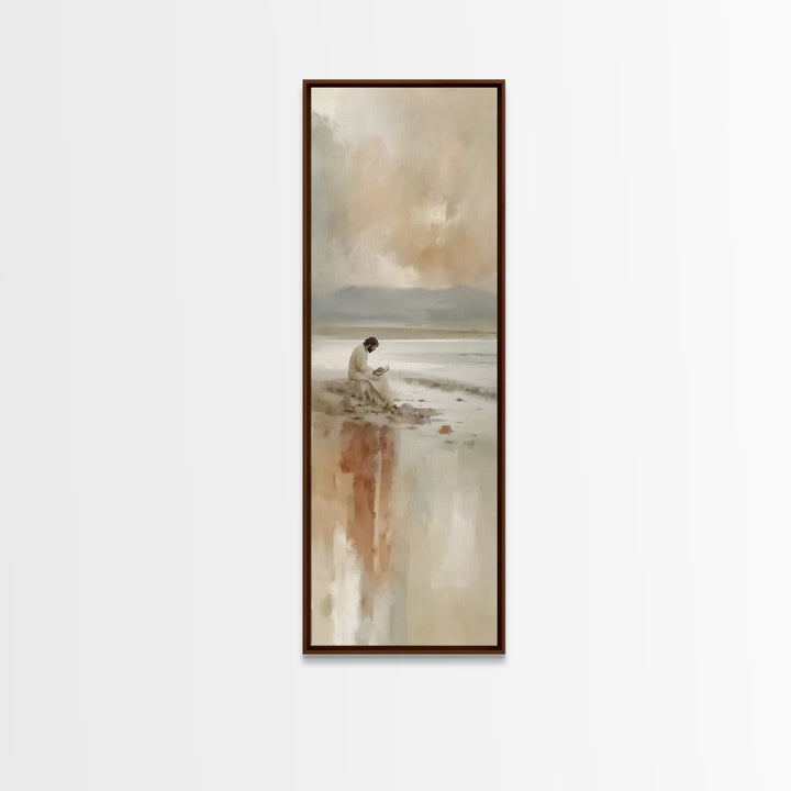 Blessed Mother Joy - Framed Canvas Print - Skinny Art - Christian Art Canvas - Christian Christmas Art - Christian Wall Art - Jesus Art