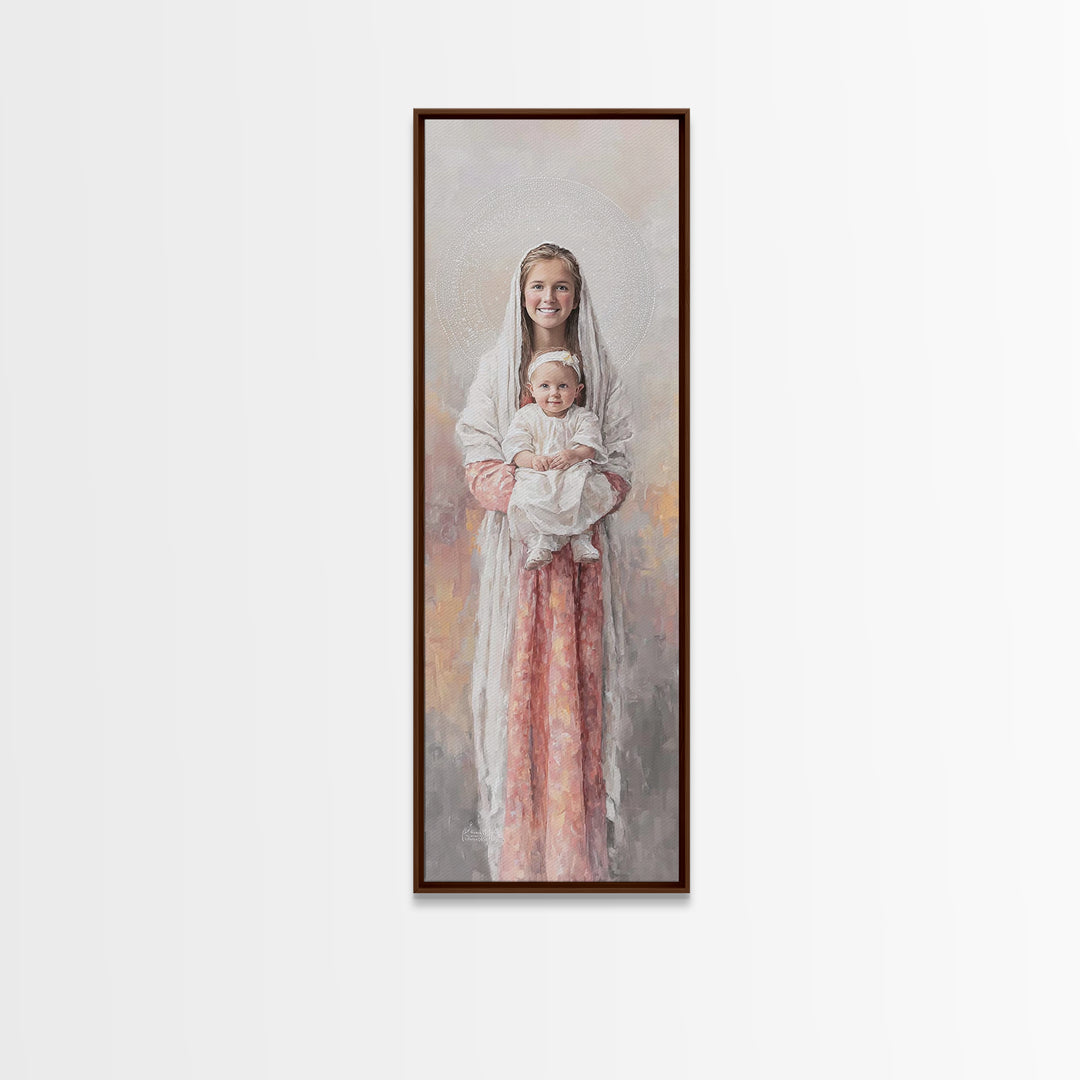 Holy Mater Comfort - Framed Canvas Print - Tall Narrow Wall Art - Christian Wall Art - Christian Art Canvas - Jesus Painting - Christian Ar