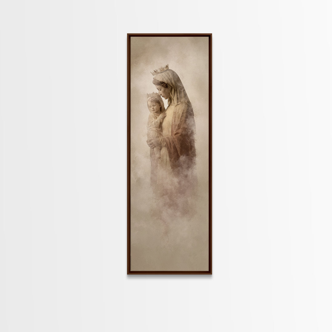 Sacred Snowlight | Framed Canvas Print | Tall Skinny Art Print | Christian Art Canvas | Christian Christmas Art | Christian Wall Art