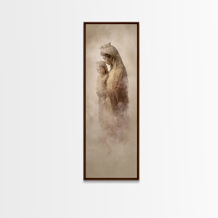 Sacred Snowlight | Framed Canvas Print | Tall Skinny Art Print | Christian Art Canvas | Christian Christmas Art | Christian Wall Art
