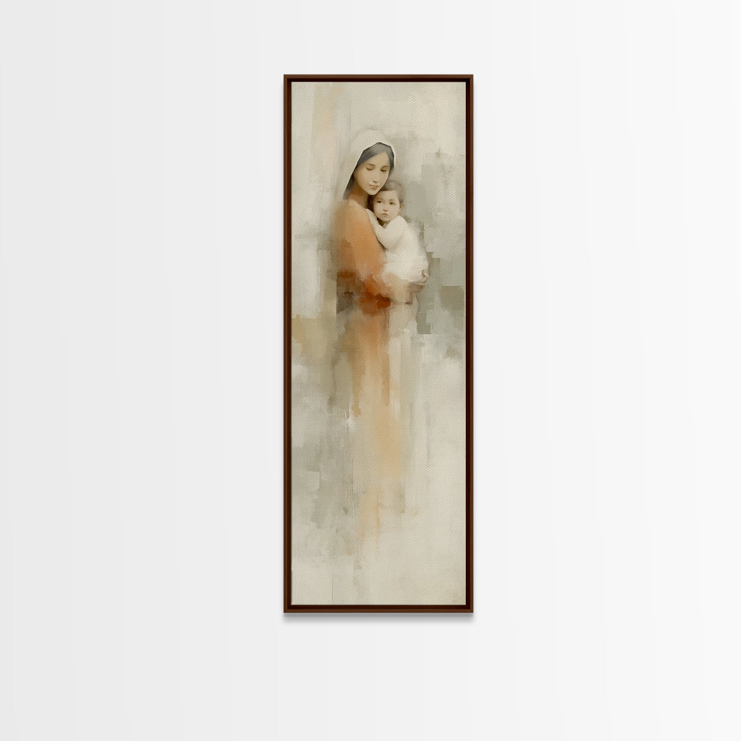 Crowned Serenity | Framed Canvas Print | Tall Narrow Wall Art | Christian Wall Art | Christian Art Canvas | Christian Christmas Art