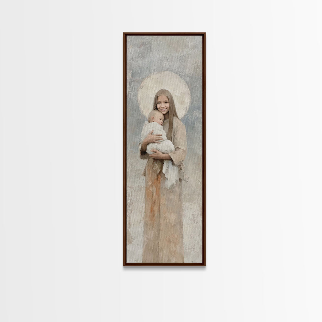 Halo Of Peace | Framed Canvas Print | Tall Skinny Art Print | Christian Art Canvas | Christian Wall Art | Christian Christmas Art