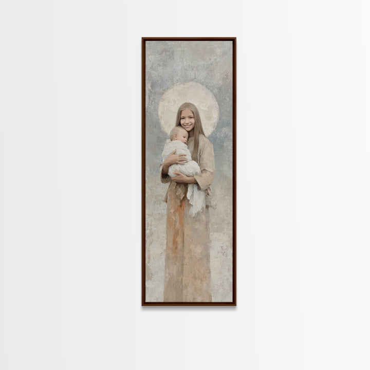 Halo Of Peace | Framed Canvas Print | Tall Skinny Art Print | Christian Art Canvas | Christian Wall Art | Christian Christmas Art
