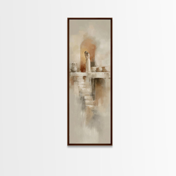 Dawn Of Mercy – Framed Canvas Print – Tall Narrow Wall Art – Christian Wall Art – Christian Art Canvas – Jesus Painting – Christian Decor