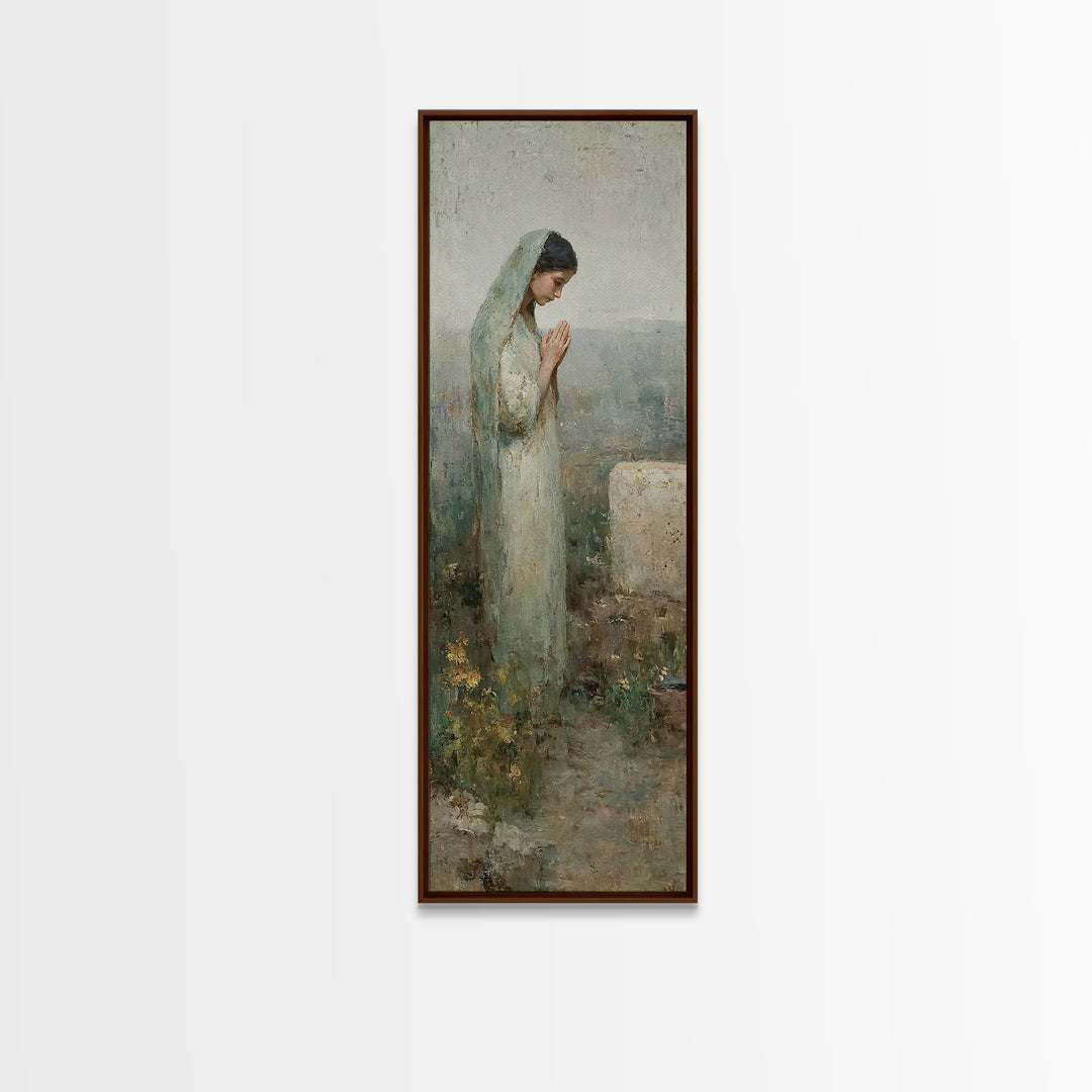 Garden Of Prayer, Framed Canvas Print, Skinny Art, Christian Art Canvas, Christian Wall Art, Christian Painting, Christian Gift Ideas