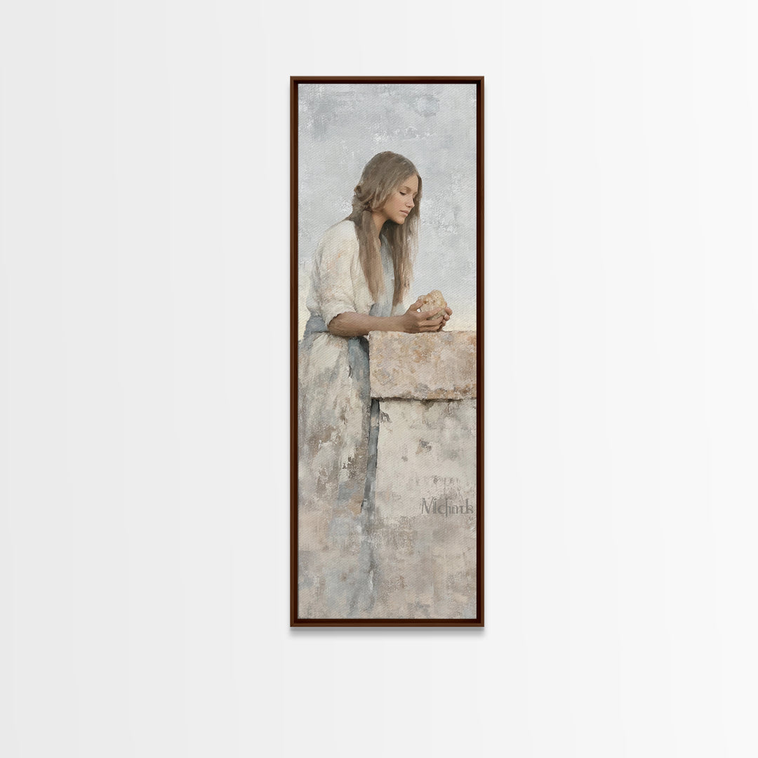 Light Of Grace | Framed Canvas Print | Tall Skinny Art Print | Christian Art | Christian Art Canvas | Christian Wall Art | Christian Painti