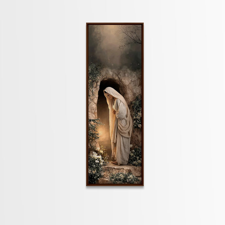 Risen Morning – Framed Canvas Print – Narrow Art – Christian Painting – Christian Wall Art – Christian Christmas Art – Christian Decor