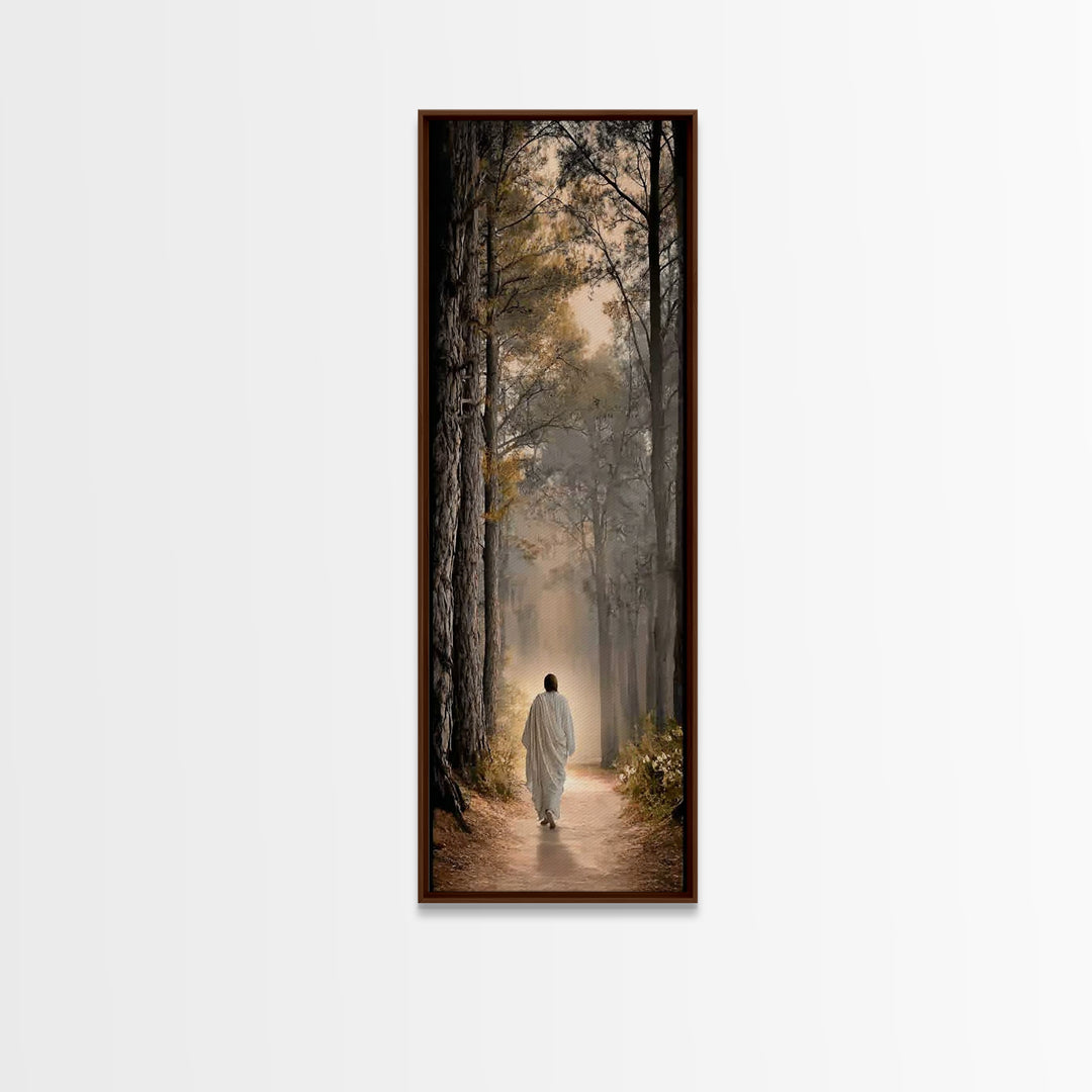 Path Of Light – Framed Canvas Print – Tall Narrow Wall Art – Christian Wall Art – Christian Art Canvas – Jesus Painting – Christian Decor