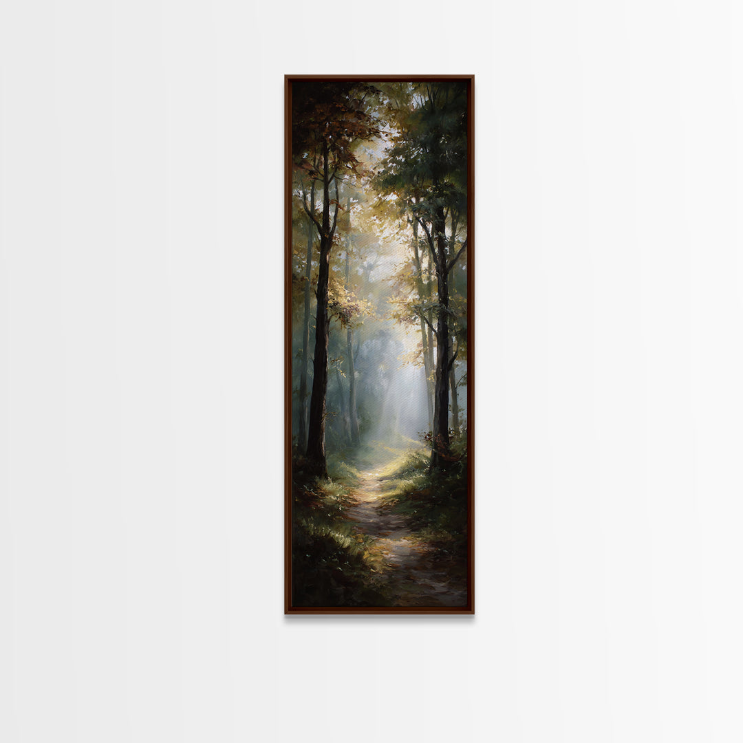 Forest Redeemer | Framed Canvas Print | Narrow Art | Christian Painting | Christian Art Canvas | Christian Wall Art | Christian Decor