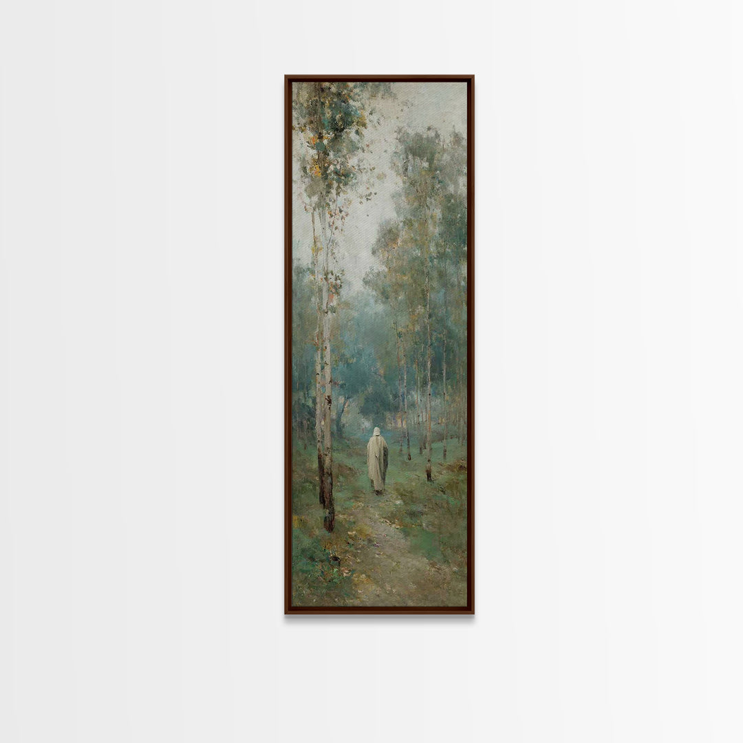 Peaceful Messiah Path, Framed Canvas Print, Tall Narrow Wall Art, Christian Art, Christian Wall Art, Christian Art Canvas, Christian Painti
