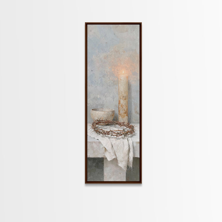 Crown Of Light – Framed Canvas Print – Tall Narrow Wall Art – Christian Art Canvas – Subtle Christian Art – Christian Wall Art – Christian
