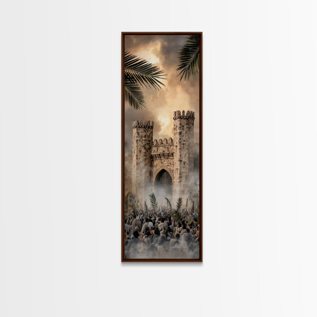 Triumphal Gate Light – Framed Canvas Print – Tall Narrow Wall Art – Jesus Painting – Christian Wall Art – Christian Christmas Art – Christi