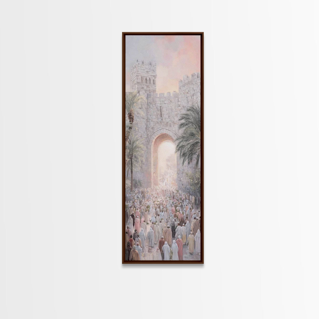 Palm Branch Multitude – Framed Canvas Print – Skinny Art – Christian Art Canvas – Christmas Art – Christian Wall Art – Christian Gift Ideas