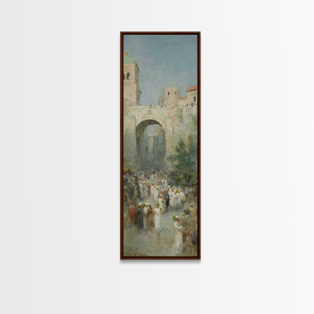 Hosanna Procession Peace – Framed Canvas Print – Tall Skinny Art Print – Christian Decor – Christian Christmas Art – Jesus Painting – Chris