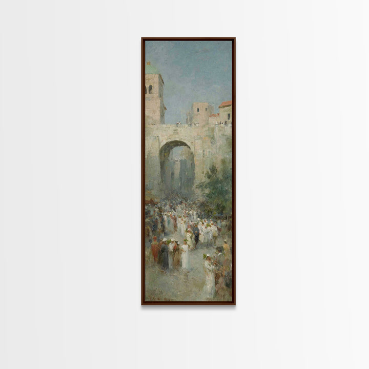 Hosanna Procession Peace – Framed Canvas Print – Tall Skinny Art Print – Christian Decor – Christian Christmas Art – Jesus Painting – Chris