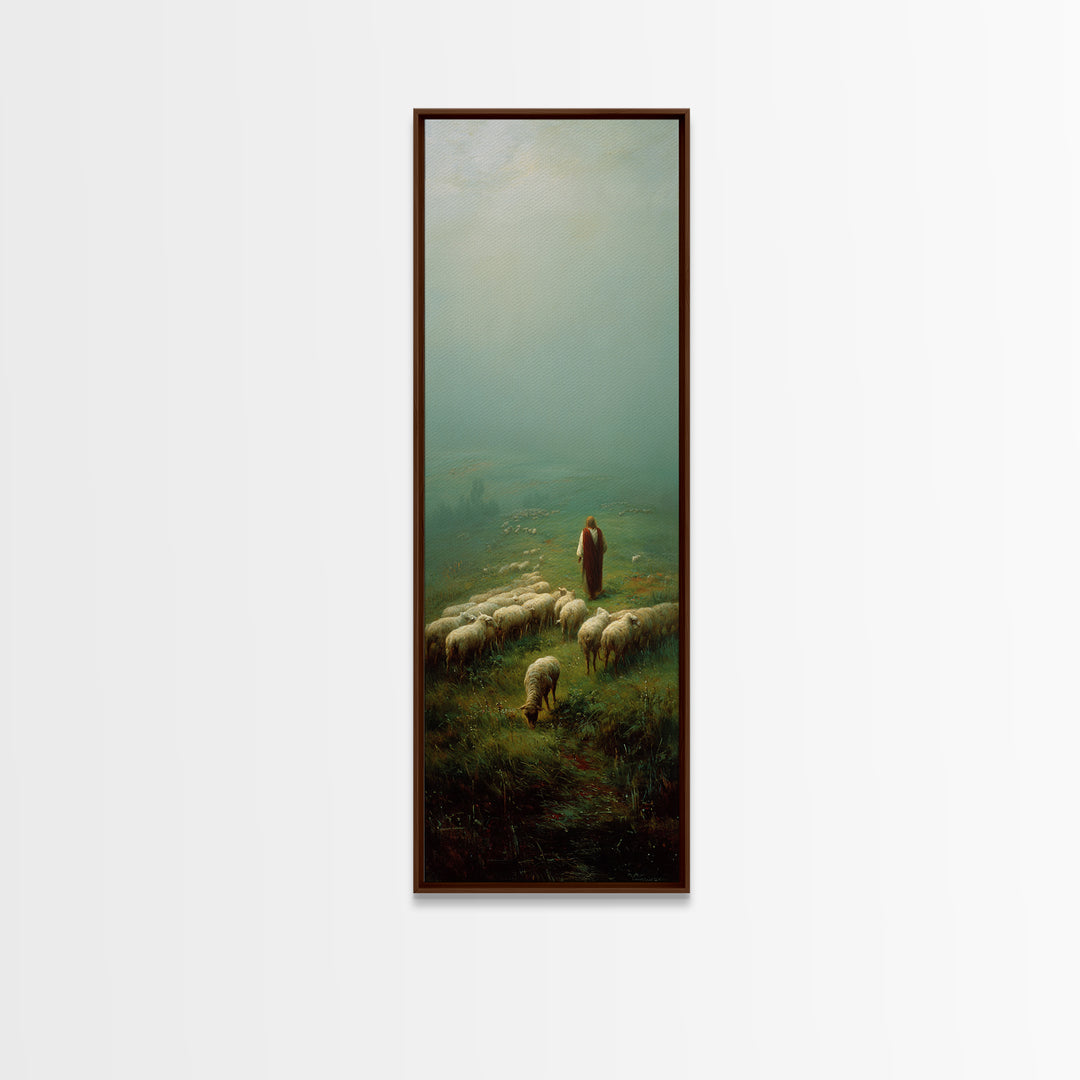 Pasture Of Peace – Framed Canvas Print – Narrow Art – Christian Art Canvas – Christian Painting – Jesus Painting – Christian Art