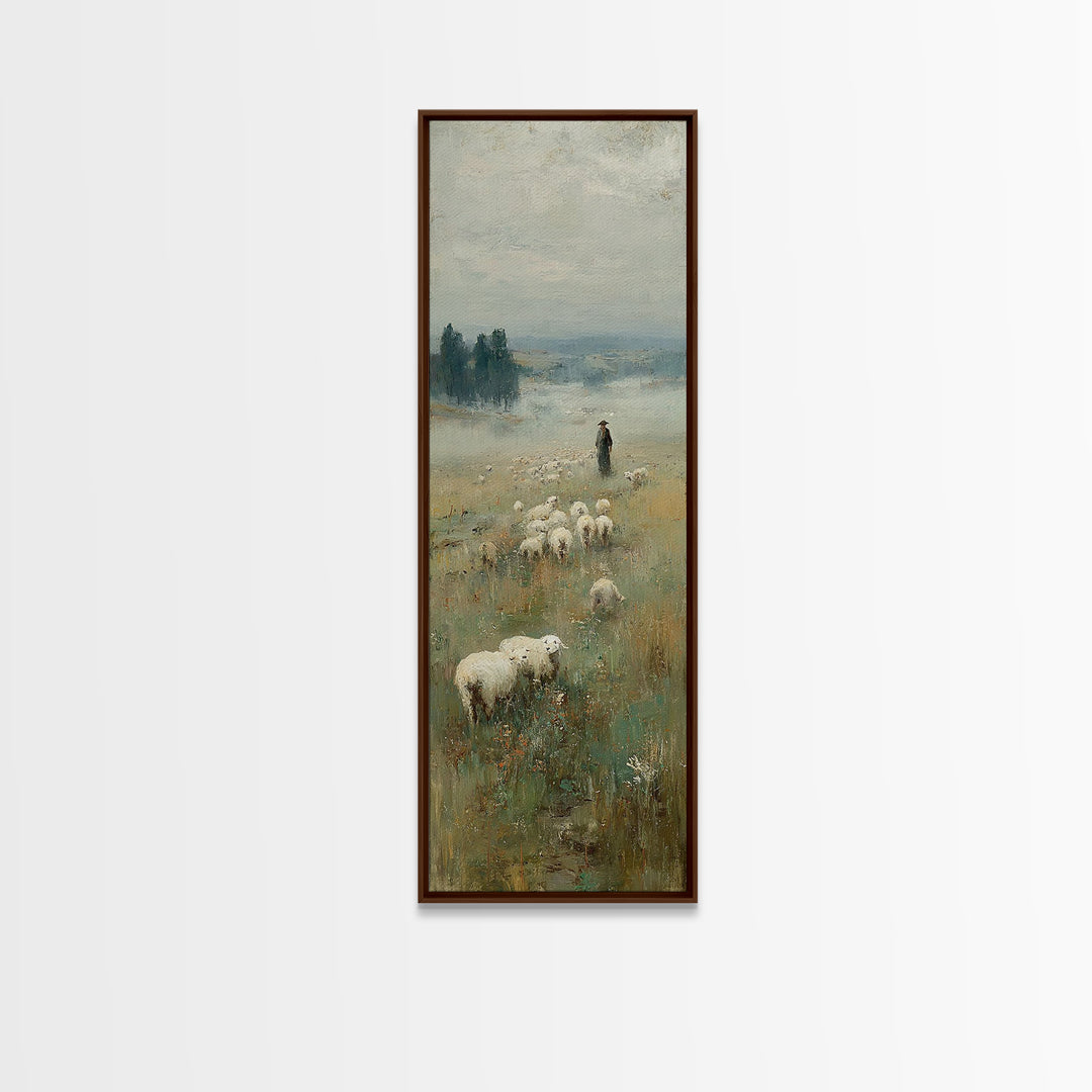 Silent Meadow Watch – Framed Canvas Print – Narrow Art – Christian Wall Art – Christian Painting – Christian Art – Christian Decor