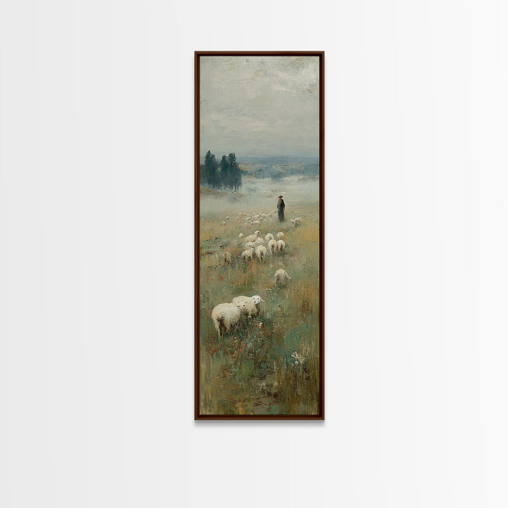 Silent Meadow Watch – Framed Canvas Print – Narrow Art – Christian Wall Art – Christian Painting – Christian Art – Christian Decor