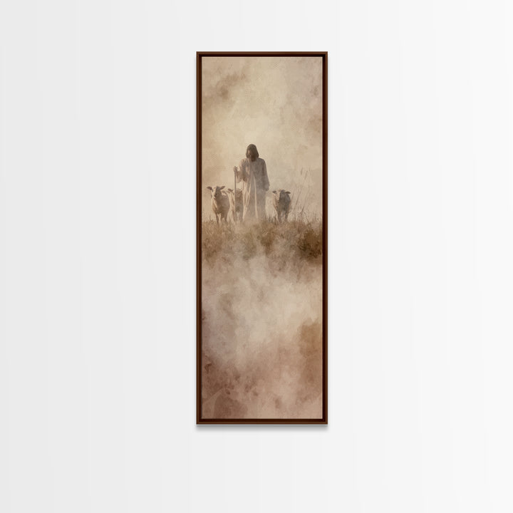 Guided By Stillness – Framed Canvas Print – Skinny Art – Christian Art Canvas – Christian Art Print – Jesus Painting – Christian Wall Art