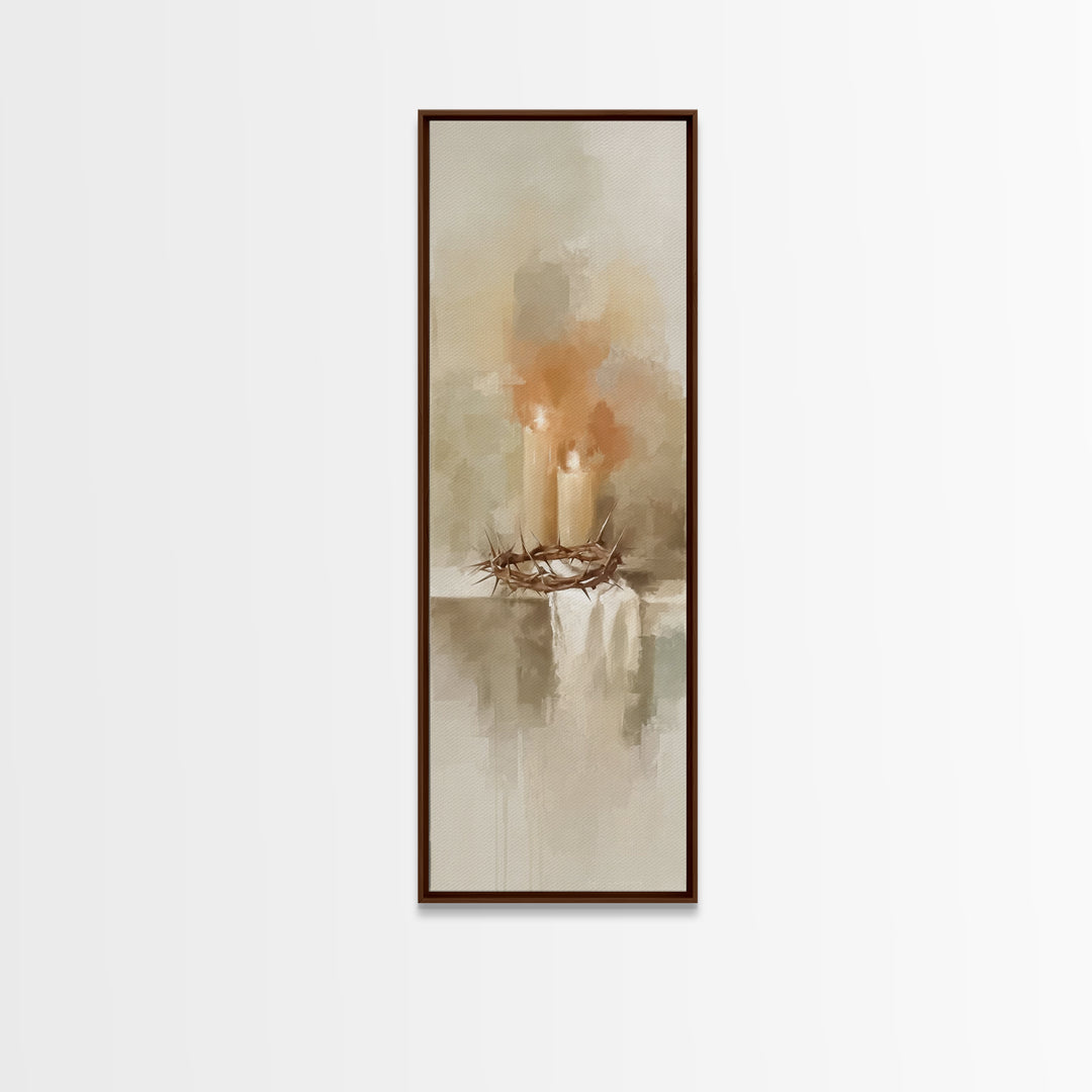 Silent Ember Grace | Framed Canvas Print | Christian Art Canvas | Modern Christian Art | Tall Skinny Art Print | Christian Wall Art | Chris