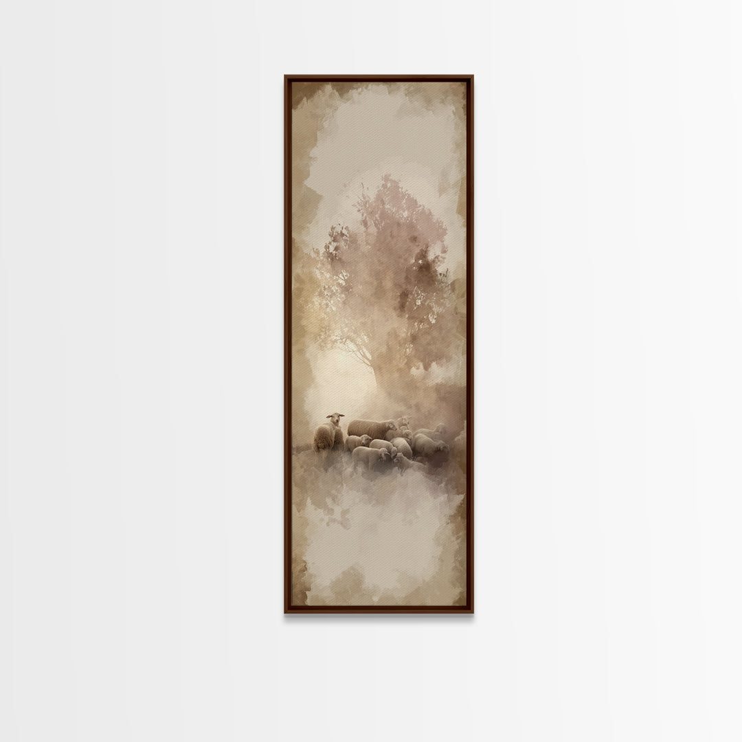 Light Of Dawn - Framed Canvas Print - Christian Wall Art - Tall Narrow Wall Art - Jesus Art Print - Christmas Canvas Wall Art - Christian G