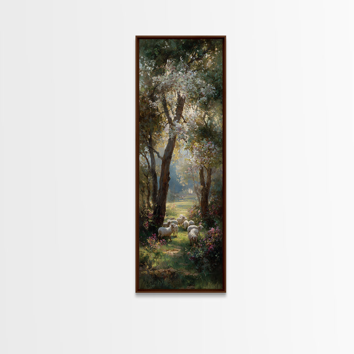 Quiet Shepherd Path | Framed Canvas Print | Christian Decor | Narrow Art | Jesus Wall Art | Christian Art Painting | Christmas TV Art