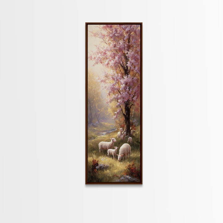 Mercy In Mist - Framed Canvas Print - Christian Art Canvas - Tall Narrow Wall Art - Jesus Art - Modern Christian Art - Christmas Wall Art