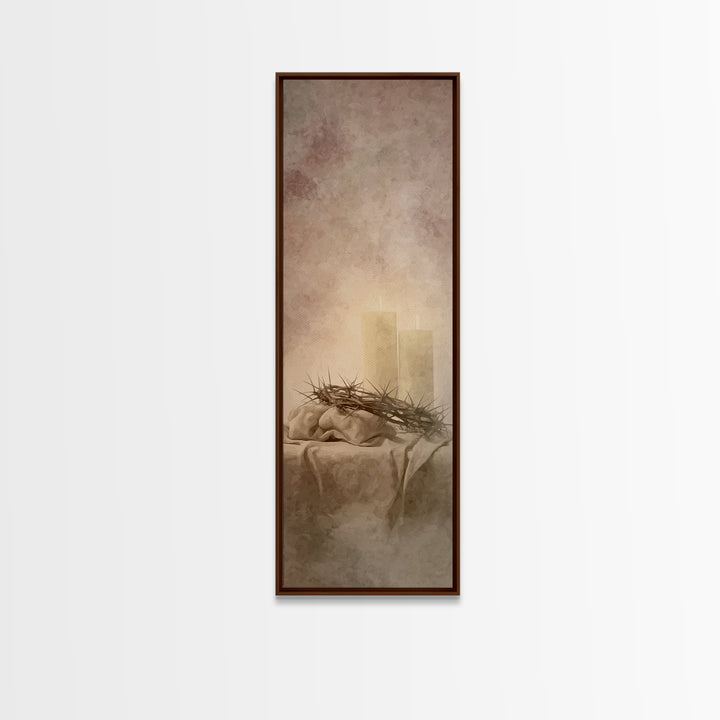 Radiant Mercy Candles, Framed Canvas Print, Christian Wall Art, Christmas Art Prints, Skinny Art, Christian Art Canvas, Christian Christmas