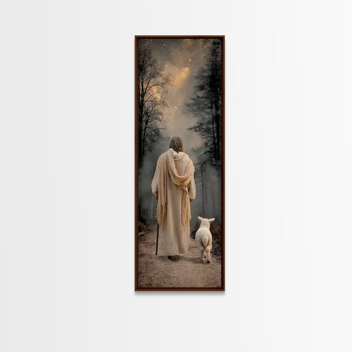 Horizon Of Mercy – Framed Canvas Print – Tall Skinny Art Print – Christian Art – Jesus Painting – Christian Wall Art – Subtle Christian Art
