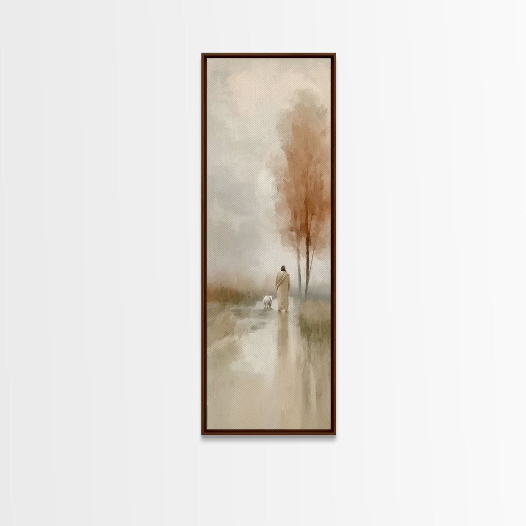Stars Of Guidance, Framed Canvas Print, Tall Narrow Wall Art, Christian Art Work, Jesus Painting Canvas, Christian Christmas Art, Moody Chr