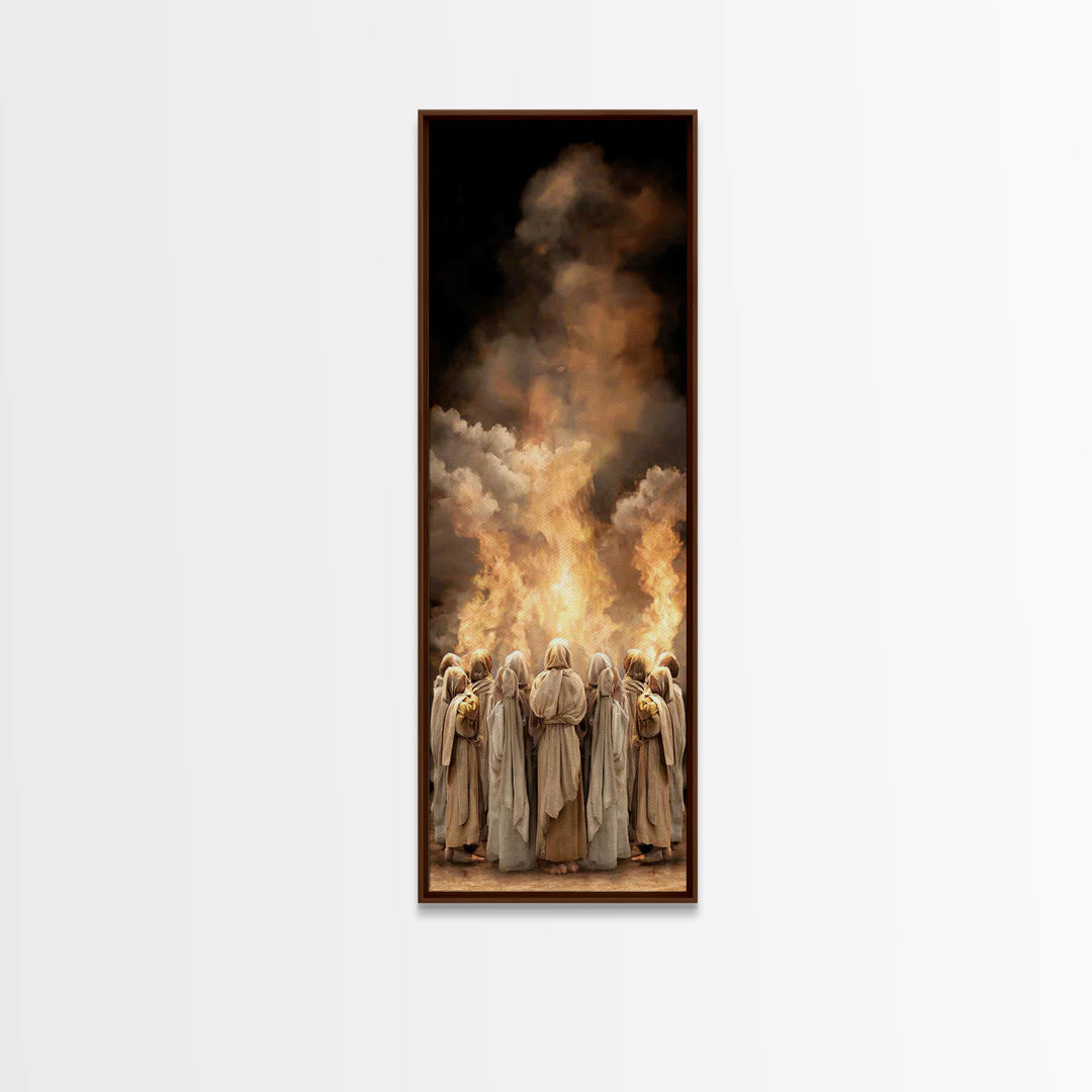 Fire Of Revelation | Framed Canvas Print | Narrow Art | Christian Art | Christian Paintings | Jesus Wall Art | Christmas Art Work