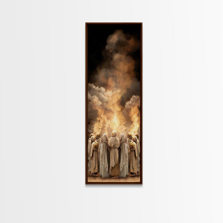 Fire Of Revelation | Framed Canvas Print | Narrow Art | Christian Art | Christian Paintings | Jesus Wall Art | Christmas Art Work