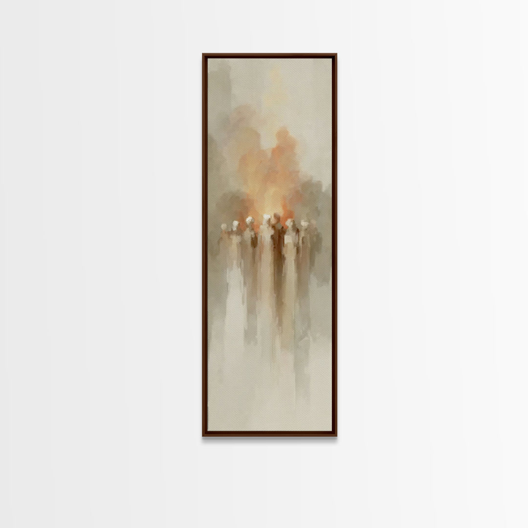 Sacred Gathering – Framed Canvas Print – Tall Narrow Wall Art – Christian Wall Art – Christian Art Canvas – Jesus Painting – Christian Deco