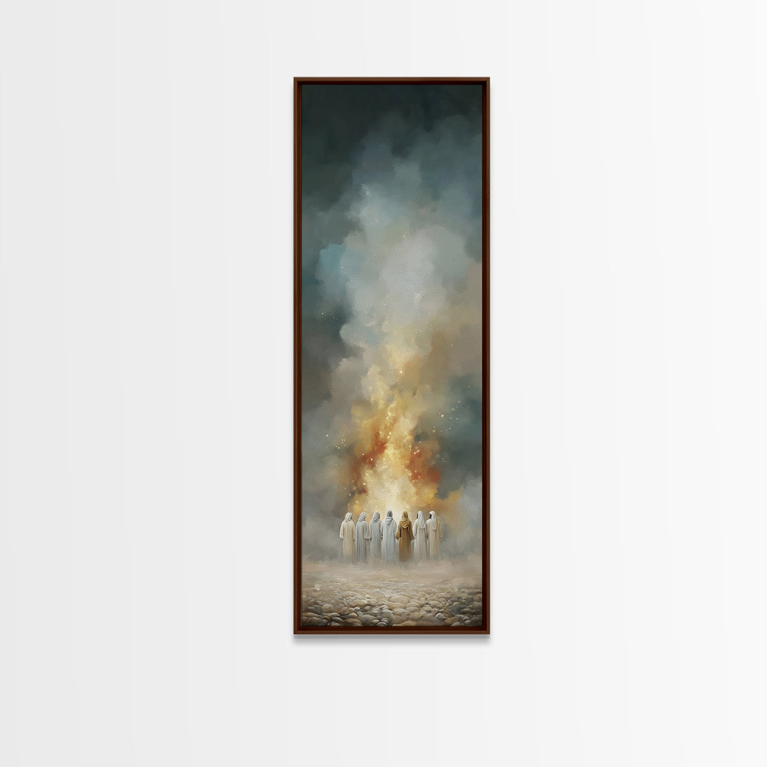Heavenly Ember | Framed Canvas Print | Narrow Art | Christian Art Canvas | Christian Wall Art | Jesus Painting | Christian Christmas Art