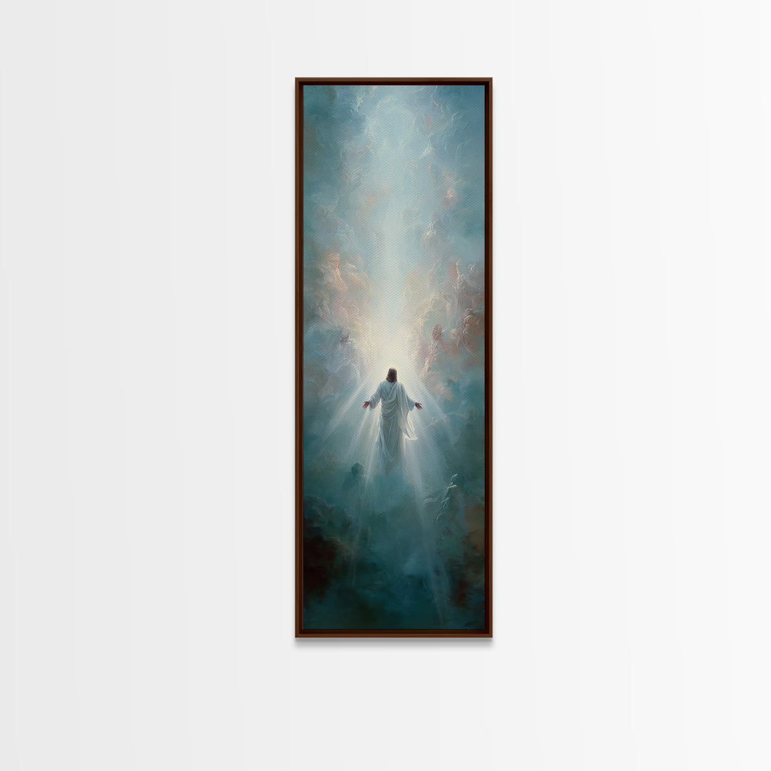 Cross of Dawn | Framed Canvas Print | Tall Narrow Wall Art | Christian Wall Art | Christian Art Canvas | Christian Painting | Christian Dec