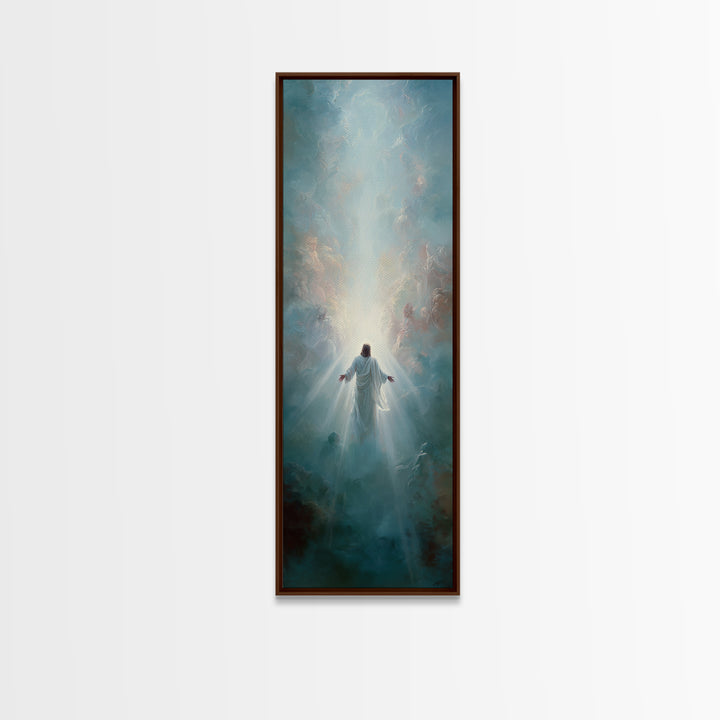 Cross of Dawn | Framed Canvas Print | Tall Narrow Wall Art | Christian Wall Art | Christian Art Canvas | Christian Painting | Christian Dec