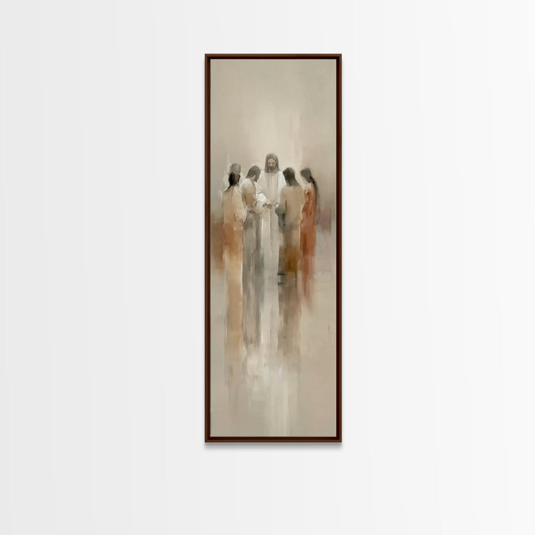 Radiant Messiah, Framed Canvas Print, Narrow Art, Christian Painting, Jesus Painting, Christian Art Canvas, Large Christian Art