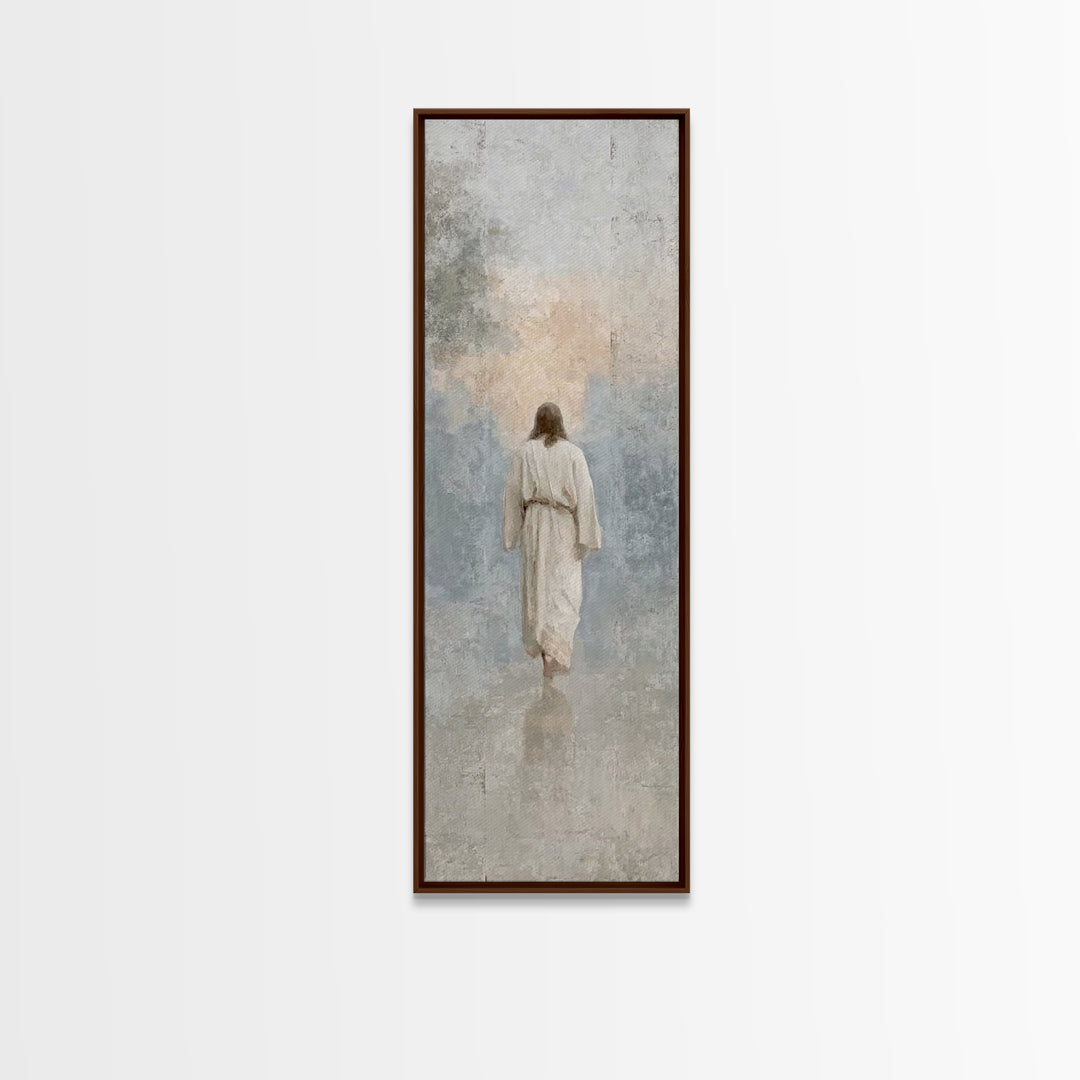 Solitary Savior – Framed Canvas Print – Tall Skinny Art Print – Christian Art Canvas – Jesus Painting – Christian Wall Art – Subtle Christi