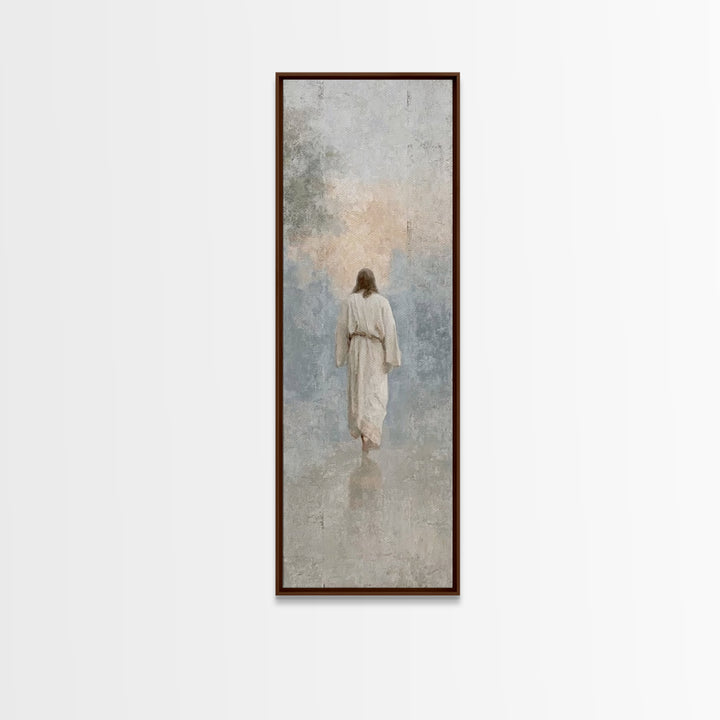 Solitary Savior – Framed Canvas Print – Tall Skinny Art Print – Christian Art Canvas – Jesus Painting – Christian Wall Art – Subtle Christi